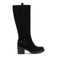 thumbnail image 2 of STYLE & COMPANY Womens Black Harness Strap Ring Hardware Detail Side Pull Tab Padded Brettaa Round Toe Block Heel Zip-Up Riding Boot 6 M, 2 of 4