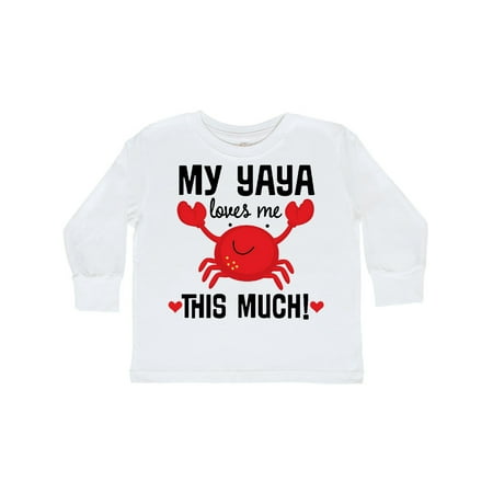 

Inktastic Yaya Loves Me Grandson Gift Gift Toddler Boy or Toddler Girl Long Sleeve T-Shirt