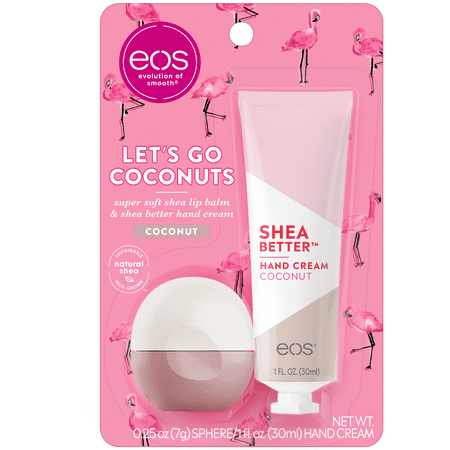 eos Super Soft Shea Lip Balm Sphere & Shea Better Hand Cream – Let’s Go Coconuts | 2 count