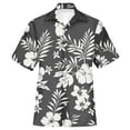thumbnail image 4 of Men's Hawaiian Floral Shirts Casual Tropical Beach Funky Shirt ort Sleeve Button Down Shirts Tropical Floral Shirts Grey L, 4 of 4