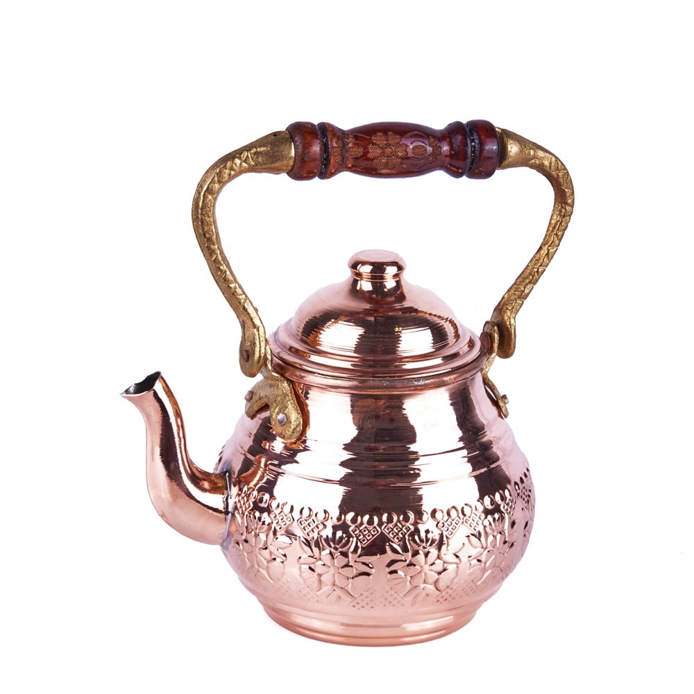 Kitchen Teapot for Loose Tea Nostalgia Copper Tea Pot with Hand