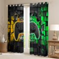 thumbnail image 2 of Manfei Kids Gamepad Controller Curtains Pack of 2 (42x84 Each),Console Video Game Curtains Blackout,Yellow Green Buffalo Bedroom Curtains For Boys,Luxury Bedroom Decor, 2 of 6