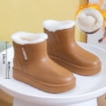 thumbnail image 4 of Viluyesy Womens Ankle Snow Boots Round Toe Thick Platform Sole Plush Lined Side Zipper Casual Winter Outdoor Boots Coffee Size 7, 4 of 7