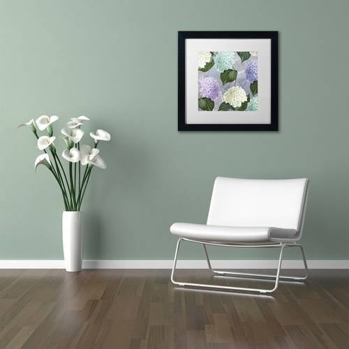 Trademark Fine Art "Hortensia Lavenders" Canvas Art by Color Bakery White Matte, Black Frame