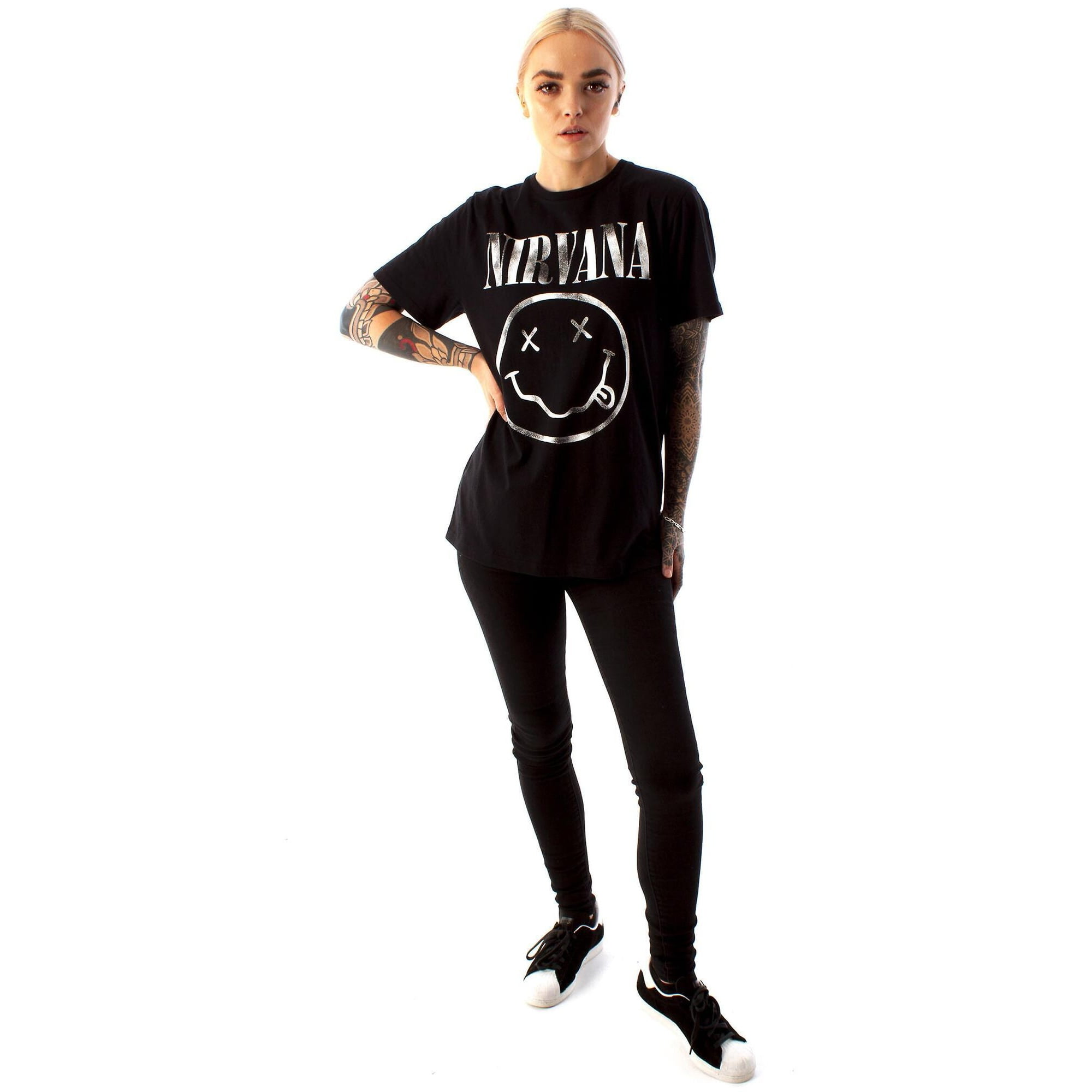 Nirvana Mens Smiley Logo T-Shirt 