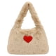 thumbnail image 5 of Bolso Hombro Felpa para Mujer Con Corazón Lindo Esponjoso Hobo Holgado (Beige), 5 of 9