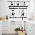 thumbnail image 3 of Farmhouses Animal Kitchen Curtains Valances and Tiers Set of 3 Cow Pig Chicken Animal Stripes Tier Curtains and Valance with Rod Pocket for Small Windows, 27.5"x36", 3 of 9