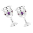 thumbnail image 3 of 2pcs Small Alloy White Wine Goblets Flower Pattern Cup Wine Cup for Party, 3 of 5