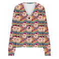 thumbnail image 5 of LOVZFMLL Cardigan pour Femmes Imprimé de Noël Cardigan Décontracté Veste à Boutons, 5 of 5
