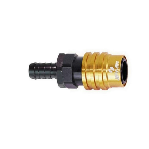 Jiffy-Tite 21505 Quick Release 5 AN Straight Male Socket with Hose Barb-Valved