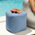 thumbnail image 2 of Jaxx Luckie Outdoor Patio Bean Bag Ottoman, Ocean, 2 of 8