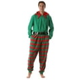thumbnail image 2 of #followme Mens Adult Bodysuit Holiday Microfleece Jumpsuit One-Piece Pajamas (Elf, Small), 2 of 4