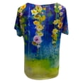 thumbnail image 4 of Heliisoer Grande Taille Femmes Manches Courtes Imprimé Col en V Tee T-Shirt Blouse, 4 of 5