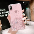 thumbnail image 1 of Clear Bling Glitter Phone Case for iPhone 7plus/8plus Shining Sequin Soft Back Cover Case(Pink), 1 of 8
