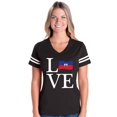 thumbnail image 1 of Womens Haiti Football V-Neck T-Shirt, 1 of 5