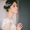 thumbnail image 3 of Elegant Wedding Hair Comb Blue Rhinestone Bridal Accessory for Stunning Brides and Bridesmaids Silver Hair Piece for, 3 of 9