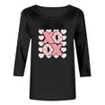 thumbnail image 4 of Ailaofu Womens 3/4 Sleeve Crew Neck Valentine T Shirts Love Heart Printed Graphic Tee Tops, 4 of 6