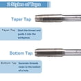 thumbnail image 4 of Uxcell 2 Set Metric Hand Taps M8 x 1.25 H2 Thread Taper + Bottom Tap Screw Tools, 4 of 7
