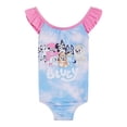thumbnail image 7 of Bluey Little Girls' Sleeveless Graphic One-Piece Swimsuit Bluey and Friends Tie-Dye Blue, 7 of 7