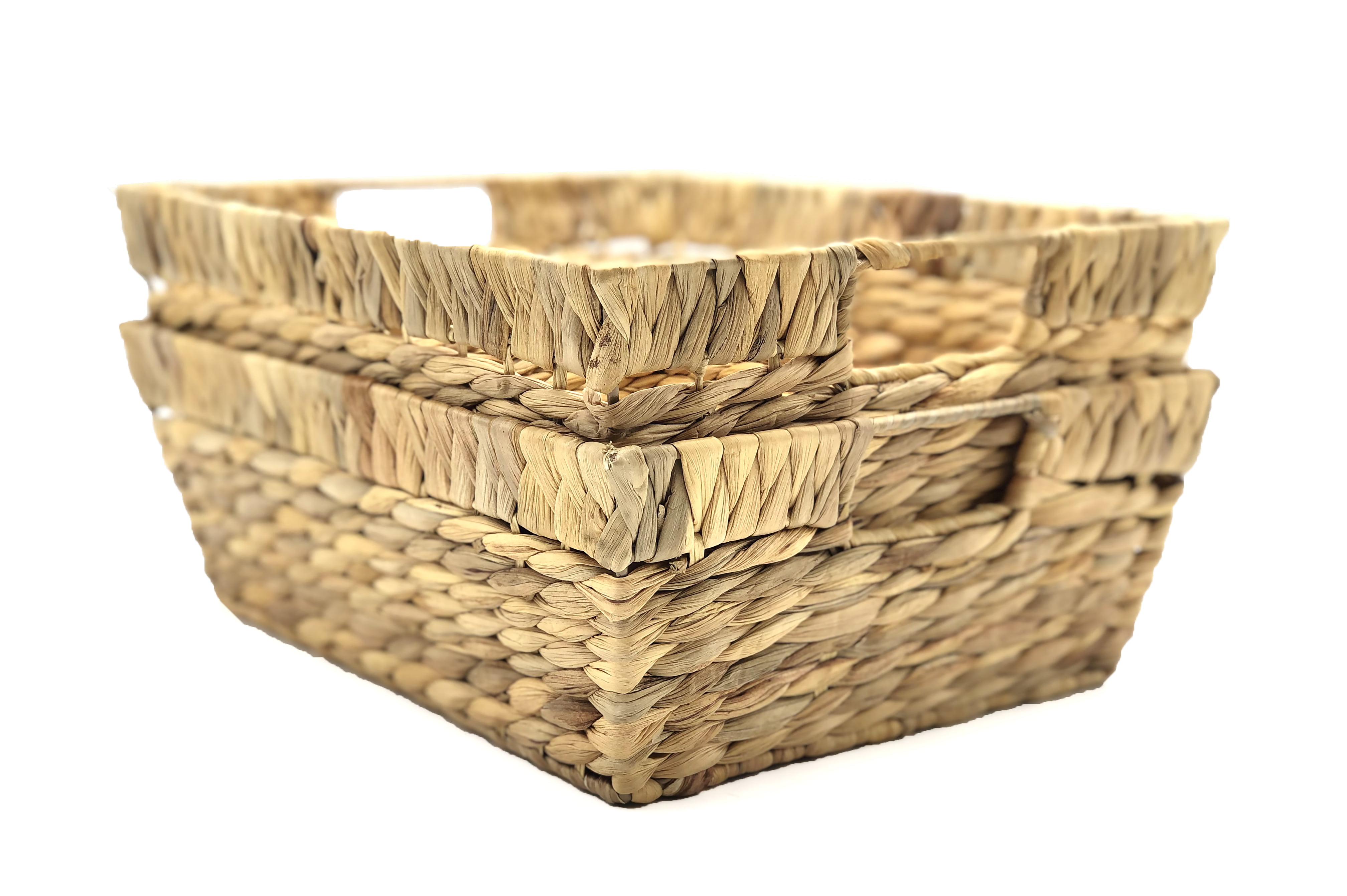 Set of 2 by Handcrafted 4 Home Hyacinth Foldable Storage Baskets 