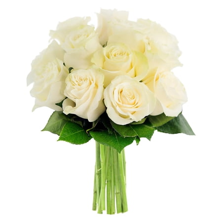 KaBloom: Collection- Bouquet of Fresh 12 White Roses Next-Day Delivery Gift for all occasions