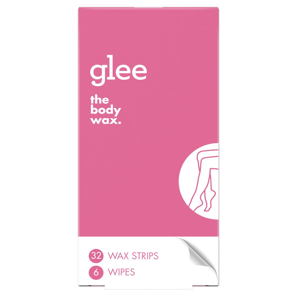 Glee Body Wax Hair Removal Strips for Women, 32 Count
