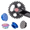 thumbnail image 1 of Neinkie Chainwheel Crank Cap Bright Color Dustproof Decoration Chrysanthemum Print Anti Corrosion Crankset Dust Cover for Riding, 1 of 9