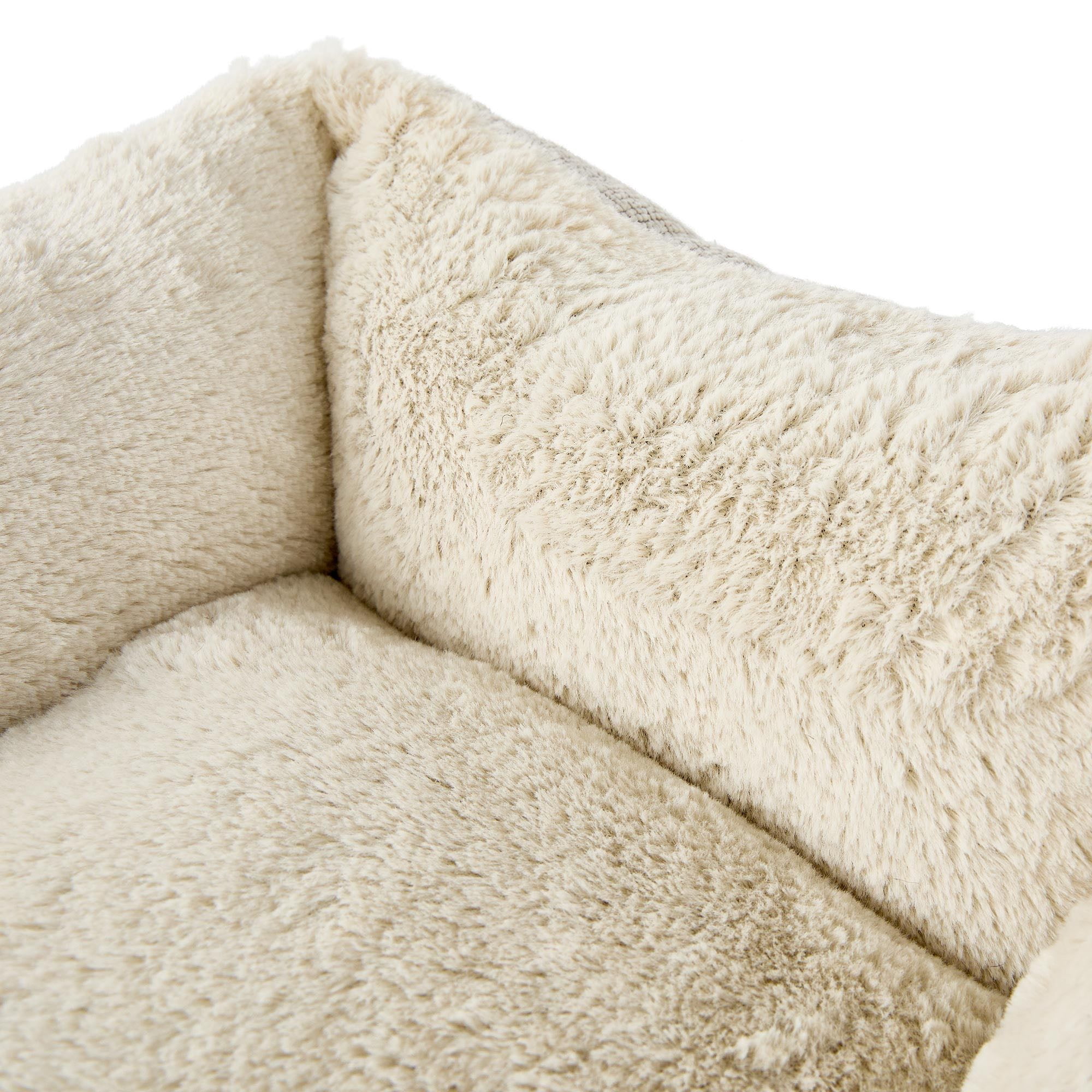 Vibrant Life Small Luxe Cuddler Dog Bed, Cream, 17" x 21"