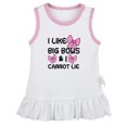 thumbnail image 2 of iDzn I like Big Bows and I Cannot Lie Funny Dresses For Baby, Newborn Babies Skirts, Infant Princess Dress, 0-24M Kids Graphic Clothes (White Sleeveless Dresses, 0-6 Months), 2 of 4