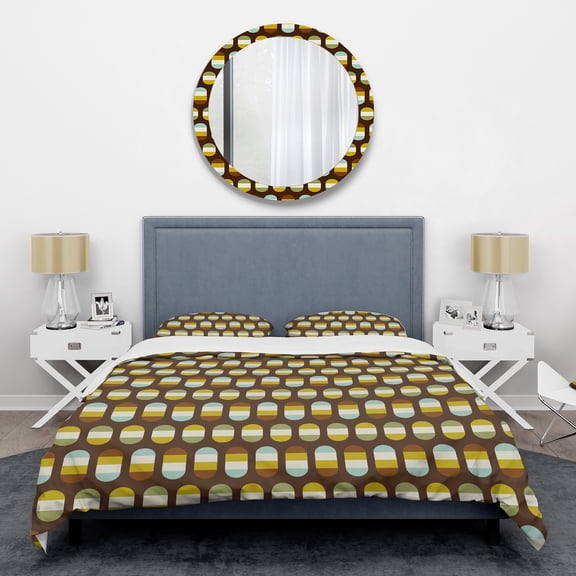 Designart 'Retro Polka dots' Mid-Century Modern Duvet Cover Set