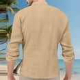 thumbnail image 5 of IYTR Mens Cotton Henley Shirts Long Sleeve Collar Button Casual Loose Lightweight T-Shirts with Pocket (Khaki,XXXL), 5 of 9