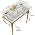 thumbnail image 2 of 36"Console Bathroom Sink, Freestanding Console Sink With Stainless Brushed Gold Legs, Modern Bathroom Vanity with 3 Tap Holes, 2 of 6