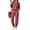 Red, variant on UVN Womens Pajama Set Two Piece Color Block Long Sleeve Top and Long Pants Ladies Fall Matching Oufits Casual Loungewear