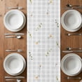 thumbnail image 4 of Table Runner 90 Inches Long for Kitchen Dining, Botanical Wildflowers Dresser Scarf Farmhouse, Dining Table Decorations for Wedding/Parties, Spring Farmhouse Floral Grey Plaid 13 x 90 In, 4 of 8