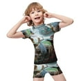 thumbnail image 4 of Alice in Wonderland Boys 2-Piece Swimsuit Set, Short Sleeve Rash Guard & Swim Trunks, 4 of 7