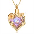 thumbnail image 2 of Rose Heart Necklace Cremation Jewelry for Ashes Urn Necklace Lockets for Human Ashes Pet Ashes Holder Memorial Jewelry, 2 of 8