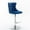 Blue with Silver Base, variant on Rhomtree Swivel Button Tufted Bar Stool, Blue with Gold Base (Set of 2)