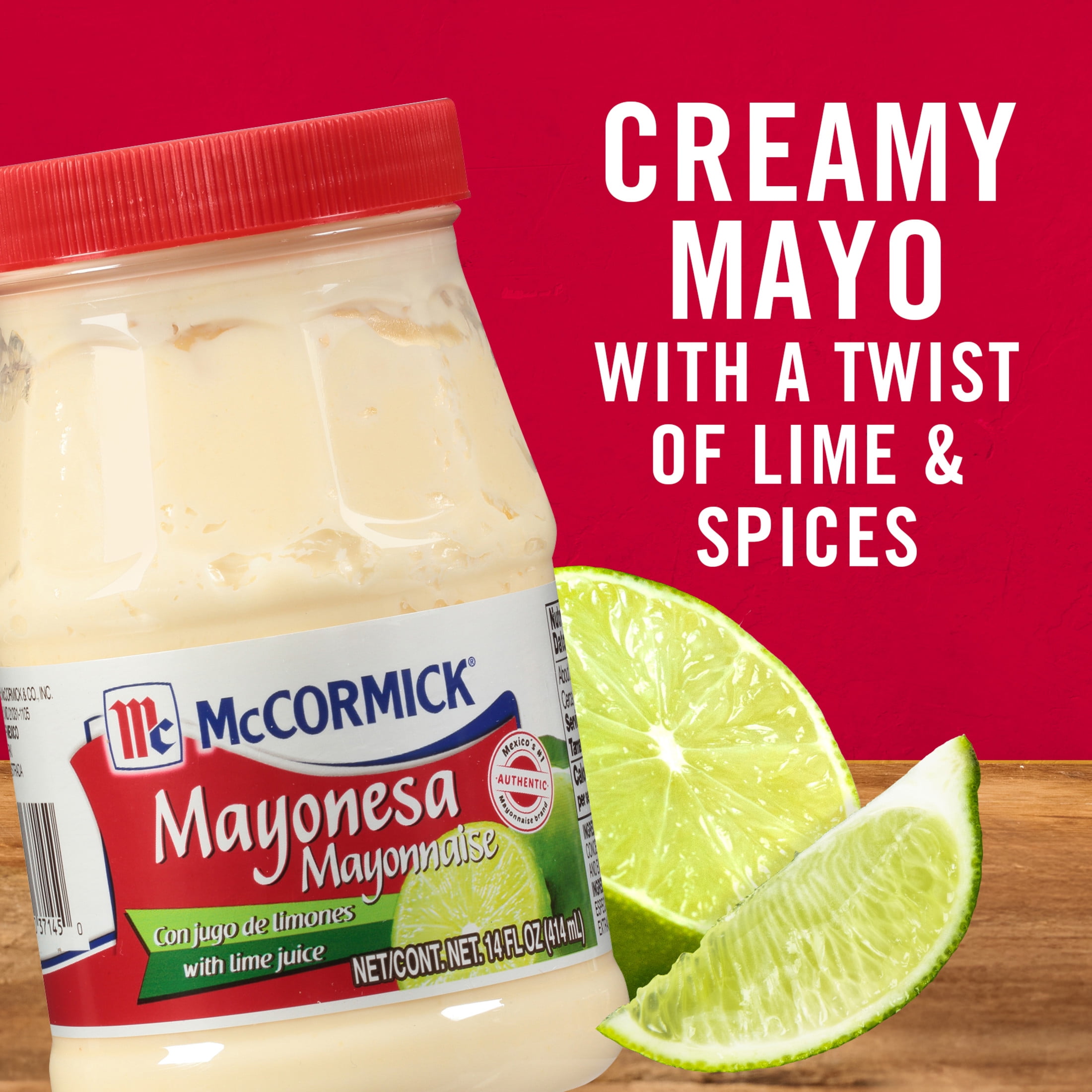 (3 pack) McCormick Mayonesa (Mayonnaise) With Lime Juice, 14.0 fl oz Jar