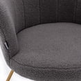 thumbnail image 5 of Duhome Velvet Accent Chair for Living Room Bedroom Makeup Vanity Chair with Gold Metal Legs Gray, 5 of 7
