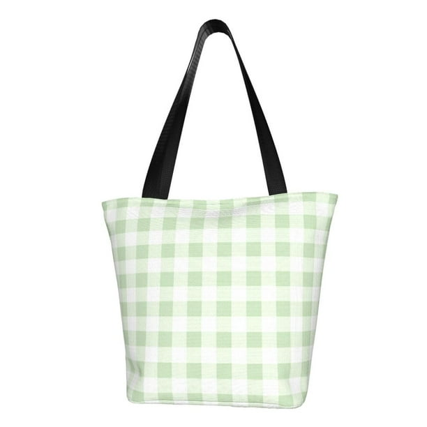 Balery Green Checkboard Bolsa de Hombro con Diseño, Bolsa Grande y Duradera, Bolsa Versátil para Compras