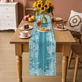 thumbnail image 2 of Teal Coastal Table Runner 72 Inches, Summer Ocean Sea Ombre Starfish Corals Bed Runner Dresser Scarves Tabletop for Indoor Outdoor Parties/Ceremony/Banquet, 13" x 72", 2 of 9