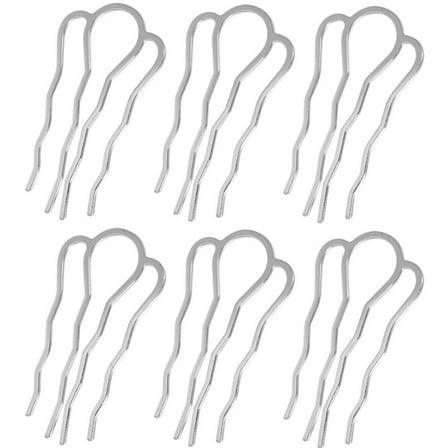 6 Pcs Metal Hair Combs Pins Wavy 4 Teeth Hair Side Combs Clips Hair Accessories for Women and Girls (Silver)
