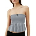 thumbnail image 2 of FDGIU Women's Summer 2025 Plus Size Peplum Tank Tops - V Neck Sleeveless Pleated Blouse for Beach and Office Wear, 2 of 6