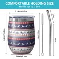thumbnail image 5 of 12oz Stemless Wine Tumblers Dark Blue Christmas Reindeer and Donkey Pattern Vacuum Insulated Stainless Steel Travel Tumbler Cups Mug with Lid and Straw for Champaign,Cocktail,Beer with Cleaning Brush, 5 of 5
