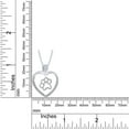 thumbnail image 2 of 1/4ct Heart Paw Pendant 18" Necklace Round Moissanite Solid 925 Sterling Silver, 2 of 3