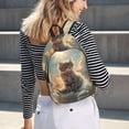 thumbnail image 5 of Bixox Sunshine Cloud Kitten Printing Canvas Backpack Lightweight Casual Travel Backpack School Backpack Fits 15.6 Inch Notebook, 5 of 5