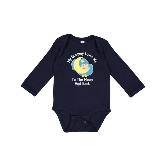 Inktastic Grammy Loves Me Moon and Back Boys or Girls Long Sleeve Baby Bodysuit