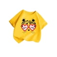 thumbnail image 4 of XEGLSBU T Shirts for Girls 9-10 Kid Girls Cute Print Graphic Round Neck Short Sleeve Tee Summer Casual T Shirt Yellow Size 7-8 Years, 4 of 4