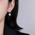 thumbnail image 2 of 925 Sterling Silver CZ Buffterfly Hoop Earrings for Women Teens Sparkling Butterfly Hoop Earrings Huggie Drop, 2 of 6