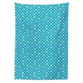thumbnail image 2 of Abstract Tablecloth, Pastel Scale Hearts Stars and Circles Simple, Rectangle Satin Table Cover Accent for Dining Room and Kitchen, 60" X 84", Sky Blue Multicolor, by Ambesonne, 2 of 2